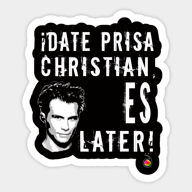 Christian Slater spanish joke Sticker by rednessdesign